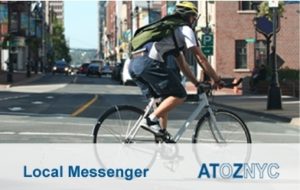 A to Z Messenger riding bike